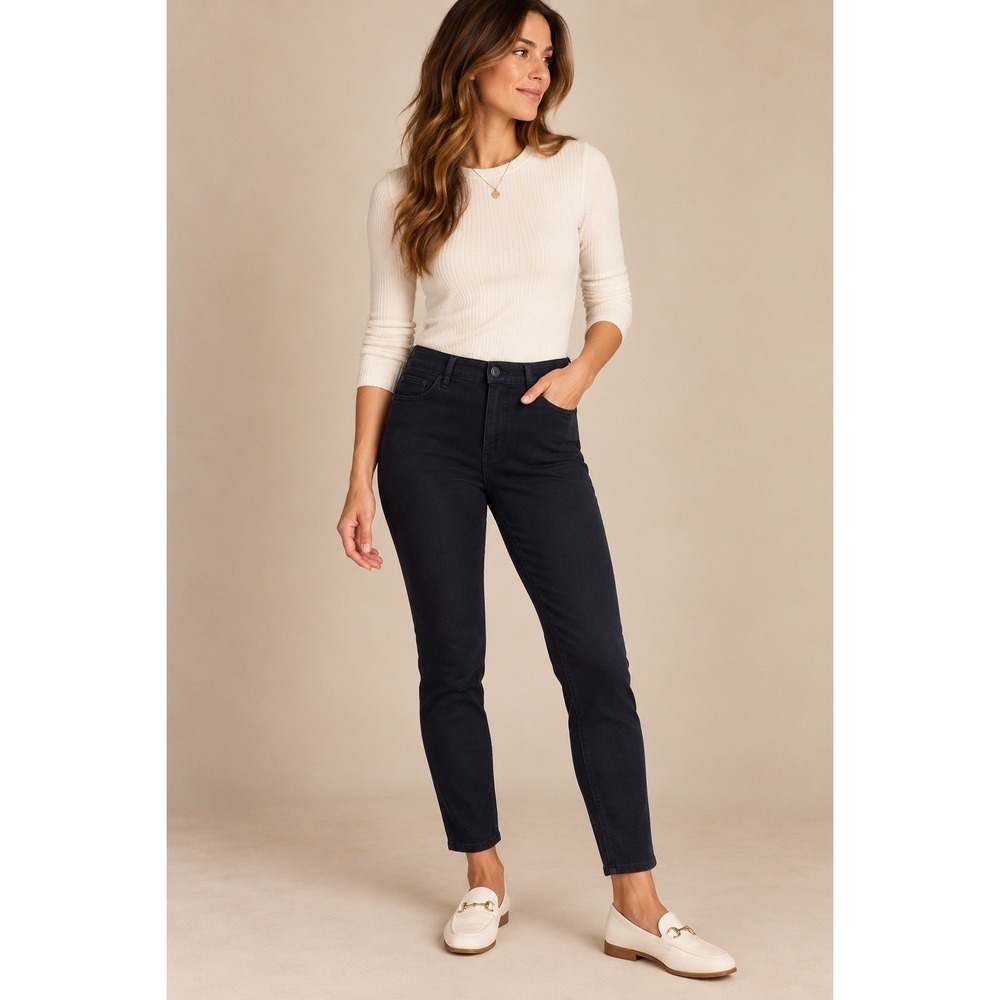 Talbots Flawless Five-Pocket Jeggings Dark Indigo Blue Denim Plus 18WP Petite